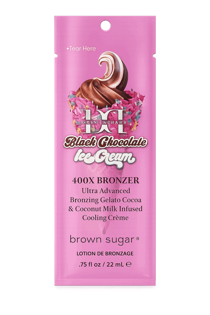 שקית קרם שיזוף Black Chocolate Ice Cream – תחליב שיזוף 22 מ״ל